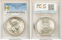 Saxony. Friedrich August III 5 Mark 1914-E MS63 PCGS, Muldenhutten mint, KM1266, J-136. 

HID09801242017

© 2020 Heritage Auctions | All Rights Re...