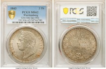 Württemberg. Wilhelm I 2 Taler 1843 MS62 PCGS, KM586, Dav-956. Also valued at 3-1/2 Gulden. 

HID09801242017

© 2020 Heritage Auctions | All Right...