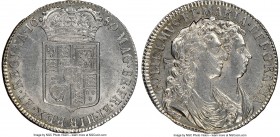 William & Mary 1/2 Crown 1689 UNC Details (Cleaned) NGC, KM472.2, S-3435. First bust 2nd shield Pearls Caul only frosted variety. 

HID09801242017
...