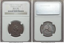 British Dependency. George III 1/2 Penny 1786 MS61 Brown NGC, KM8. Engrailed edge variety. Just a hint of red peeking out around the lettering of lege...