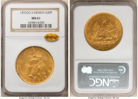 Republic gold 20 Pesos 1872 Go-S MS61 NGC, Guanajuato mint, KM414.4. AGW 0.952 oz. 

HID09801242017

© 2020 Heritage Auctions | All Rights Reserve...