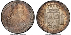 Charles IV 8 Reales 1805 LM-JP MS61 PCGS, Lima mint, KM97. Pink, lavender and blue toned. 

HID09801242017

© 2020 Heritage Auctions | All Rights ...