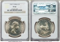 Elizabeth II Proof 5 Shillings 1954 PR66 NGC, South Africa mint, KM52. Mintage: 3,150. 

HID09801242017

© 2020 Heritage Auctions | All Rights Res...