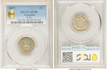 Republic Centavo 1877-(p) AU58 PCGS, Philadelphia mint, KM-Y25. Two year type. 

HID09801242017

© 2020 Heritage Auctions | All Rights Reserved