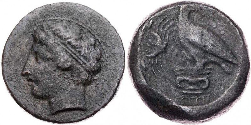 SIZILIEN AKRAGAS
 AE-Hemilitron 339-317 v. Chr. Vs.: Kopf des jugendlichen Flus...
