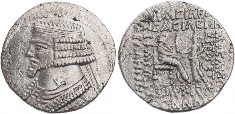 PARTHER, KÖNIGREICH DER ARSAKIDEN
Phraates IV., 38-2 v. Chr. AR-Tetradrachme Ja...