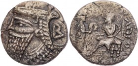 PARTHER, KÖNIGREICH DER ARSAKIDEN
Vologases IV., 147-191 n. Chr. BI-Tetradrachme Jahr 500, Monat Panemos (Juni 189 n. Chr.) Seleukeia am Tigris Vs.: ...