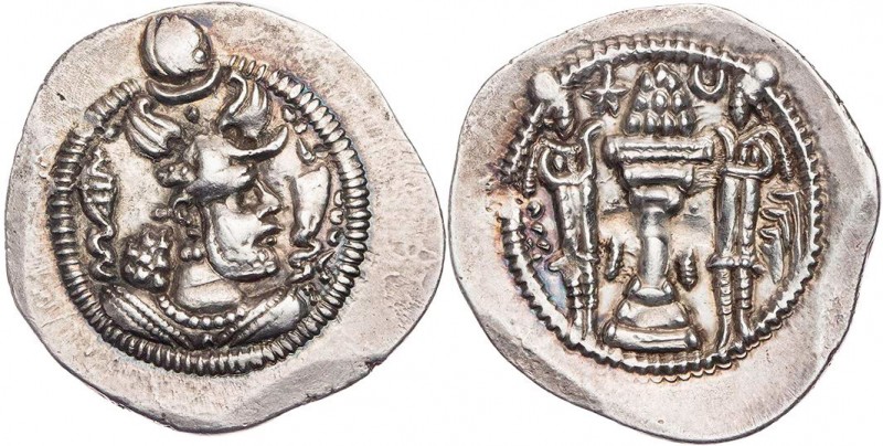 SASANIDEN
Peroz I., 457/459-484 n. Chr. AR-Drachme BBA Vs.: Büste in Ornat mit ...