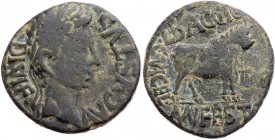 SPANIEN CELSA
Augustus, 27 v. - 14 n. Chr. AE-As Duumviri L. Baggius und Mn. Flavius Festus Vs.: AVGVSTVS DIVI F, Kopf mit Lorbeerkranz n. r., Rs.: L...