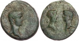 KRETA KNOSSOS
Nero mit Octavia, 55-60 n. Chr. AE-Dupondius Duumviri Volumnius und Lupinus Vs.: [NERO CLAV C]AES AVG IMP [...], Kopf mit Szepter n. r....