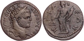 BITHYNIEN NIKAIA
Caracalla, 198-217 n. Chr. AE-Diassarion 212-217 n. Chr. Vs.: Büste mit Lorbeerkranz n. r., Rs.: Dikaiosyne steht mit Füllhorn und W...