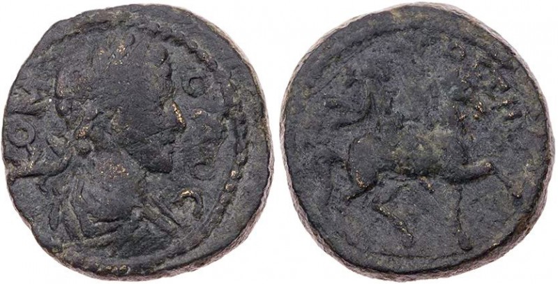 LYDIEN MOSTENE
Commodus, 177-192 n. Chr. AE-Hemiassarion Vs.: gepanzerte und dr...