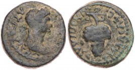 LYDIEN PHILADELPHIA
Domitia, Gemahlin des Domitianus, 82-96 n. Chr. AE-Hemiassarion unter Lagetas Vs.: drapierte Büste n. r., Rs.: Traube SNG Cop. 37...