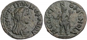 PHRYGIEN HIERAPOLIS mit Ephesos in Ionien
Pseudo-autonom, unter Valerianus I. und Gallienus, 253-260 n. Chr. AE-Assarion Vs.: verschleierte und drapi...