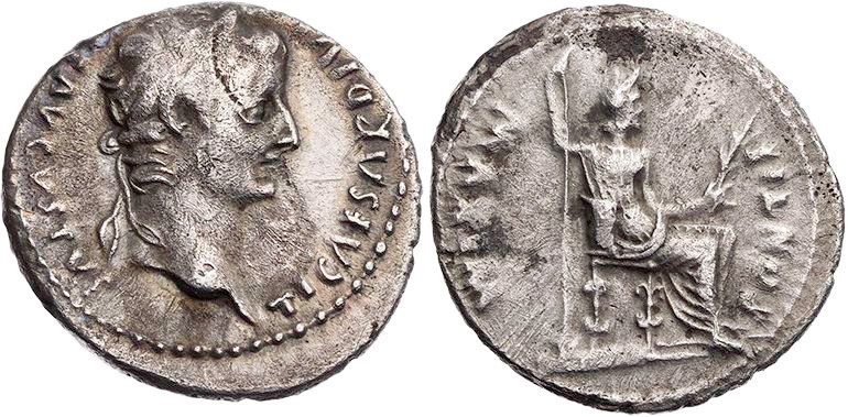 RÖMISCHE KAISERZEIT
Tiberius, 14-37 n. Chr. AR-Denar Lugdunum Vs.: TI CAESAR DI...