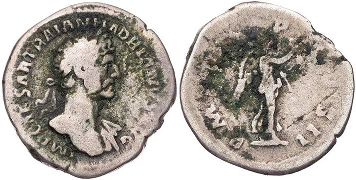 RÖMISCHE KAISERZEIT
Hadrianus, 117-138 n. Chr. AR-Quinar 118 n. Chr. Rom Vs.: I...