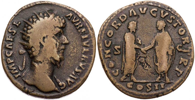 RÖMISCHE KAISERZEIT
Lucius Verus, 161-169 n. Chr. AE-Dupondius 161 n. Chr. Rom ...