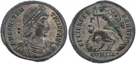 RÖMISCHE KAISERZEIT
Constantius II., 337-361 n. Chr. BI-Maiorina 348 n. Chr. Constantinopolis, 11. Offizin Vs.: D N CONSTAN-TIVS P F AVG, gepanzerte ...
