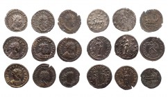 Lot, römische Münzen Antoniniane der Soldatenkaiserzeit, darunter Traianus Decius, Rom (RIC 11b); Postumus, Köln (RIC 73; AGK 41); Postumus, Köln (RIC...