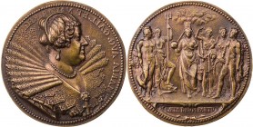 FRANKREICH KÖNIGREICH
Louis XIII., 1610-1643. Bronzemedaille o. J. (um 1625) v. G. Dupré (1574-1647) Auf seine Mutter, Maria de Medici, und ihre Rege...