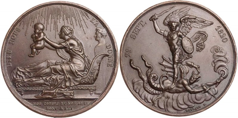 FRANKREICH KÖNIGREICH
Louis XVIII., 1814, 1815-1824. Bronzemedaille 1820 v. Ray...