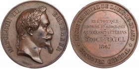 FRANKREICH 2. KAISERREICH, 1852-1870.
Napoléon III., 1852-1870. Bronzemedaille o. J. (vor 1868) v. Barre (Kaiserkopf), bei Monnaie de Paris Prämie de...