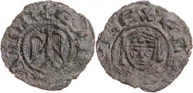 ITALIEN SIZILIEN
Heinrich VI., 1194-1197, gemeinsam mit seinem Sohn Friedrich, 1196. BI-Denaro 1196/1197 Messina Vs.: + E INPERATOR (!), heraldischer...