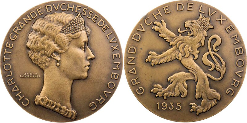 LUXEMBURG HERZOGTUM, AB 1815 GROSSHERZOGTUM
Charlotte, 1919-1964. Bronzemedaill...