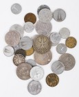 DIVERSE
 Lot Deutsche Münzen vom Kaiserreich bis zur BRD. Kaiserreich/Weimar: Ag-1 Mark 1876D; Ag-1/2 Mark 1906D; Zn-10 Pf. 1920; Fe-5 Pf. 1921; Al-5...