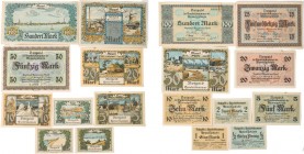 DEUTSCHLAND NOTGELD
Memel Lot Notgeld der Handelskammer vom 22. Februar 1922. 100, 75, 50 (Einriss), 20, 10, 5, 2, 1, 1/2 Mark (kompletter Satz). 9 S...