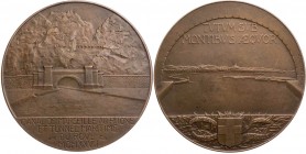 STÄDTEMEDAILLEN EUROPÄISCHE STÄDTE
Frankreich, Marseille Bronzemedaille 1927 v. René Baudichon, bei Arthus Bertrand, Paris Vs.: Seetunnel-Ausgang, vo...