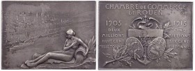 STÄDTEMEDAILLEN EUROPÄISCHE STÄDTE
Frankreich, Rouen Versilberte Bronzeplakette 1913 v. Louis Patriarche, bei Arthus Bertrand Werbeplakette der Chamb...