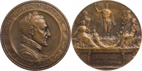 PERSONEN DICHTER UND SCHRIFTSTELLER
Ronsard, Pierre de, 1524-1585. Bronzemedaille 1924 v. Pierre-Victor Dautel, bei Monnaie de Paris Auf seinen 400. ...