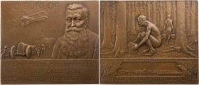 PERSONEN ERFINDER UND INGENIEURE
Dunlop, John Boyd, 1840-1921. Bronzeplakette 1928 v. René Baudichon, bei Arthus Bertrand, Paris Auf den 40. Jahresta...