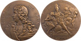 PERSONEN MALER UND BILDHAUER
Brun, Charles le, 1619-1690. Bronzemedaille "1901" (1904) v. Alphée Dubois Vs.: Büste mit Umhang und Allonge-Perücke n. ...