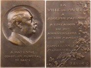 PERSONEN MALER UND BILDHAUER
Patenne, Alexandre-Adolphe, 1852-1914. Bronzeplakette 1910 v. Séraphin-Émile Venier, bei Monnaie de Paris Auf sein 25-jä...
