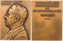 PERSONEN MEDIZINER UND ÄRZTE
Lebourg, Lucien. Bronzeplakette 1966 v. Jean de Vernon, bei Arthus Bertrand, Paris Vs.: Büste im Anzug n. l., Rs.: CINQV...