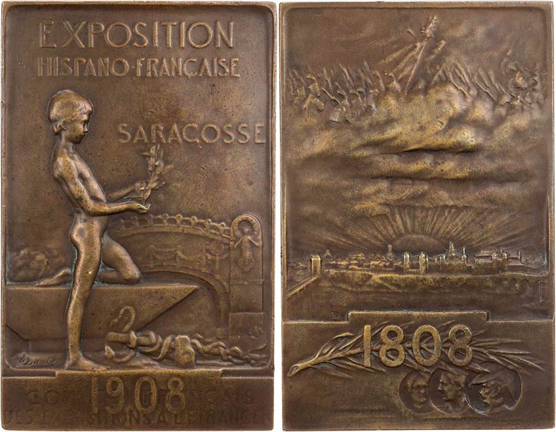 GEWERBE, HANDEL, INDUSTRIE INTERNATIONALE AUSSTELLUNGEN
Saragossa (1908) Bronze...