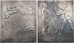 GEWERBE, HANDEL, INDUSTRIE INTERNATIONALE AUSSTELLUNGEN
Buenos Aires (1910) Versilberte Bronzeplakette 1910 v. François Roques, bei Arthus Bertrand, ...