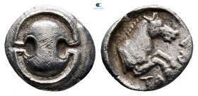 Boeotia. Tanagra circa 400-350 BC. Obol AR