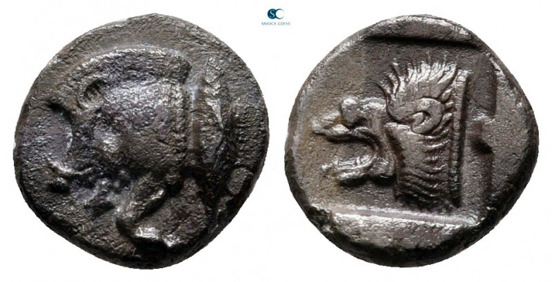 Mysia. Kyzikos circa 525-475 BC. 
Diobol AR

10 mm., 1,14 g.



very fine