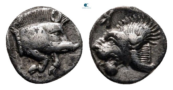 Mysia. Kyzikos circa 525-475 BC. 
Hemiobol AR

7 mm., 0,24 g.



very fin...