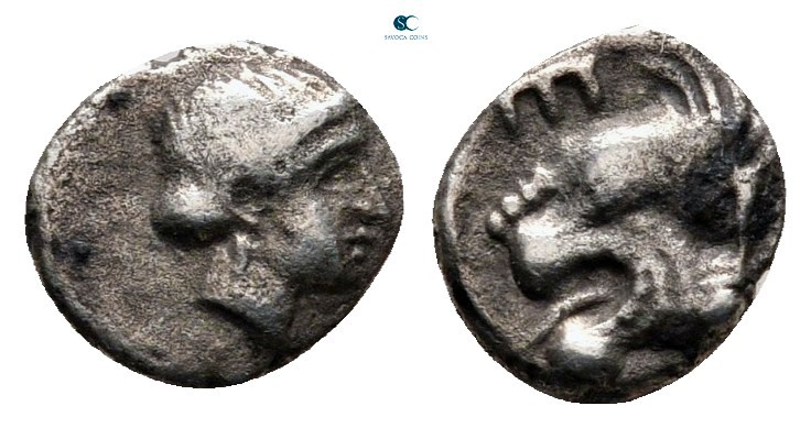 Mysia. Kyzikos circa 480-400 BC. 
Hemiobol AR

7 mm., 0,38 g.



very fin...