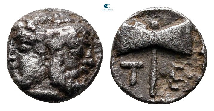 Troas. Tenedos circa 480-450 BC. 
Obol AR

7 mm., 0,52 g.



very fine