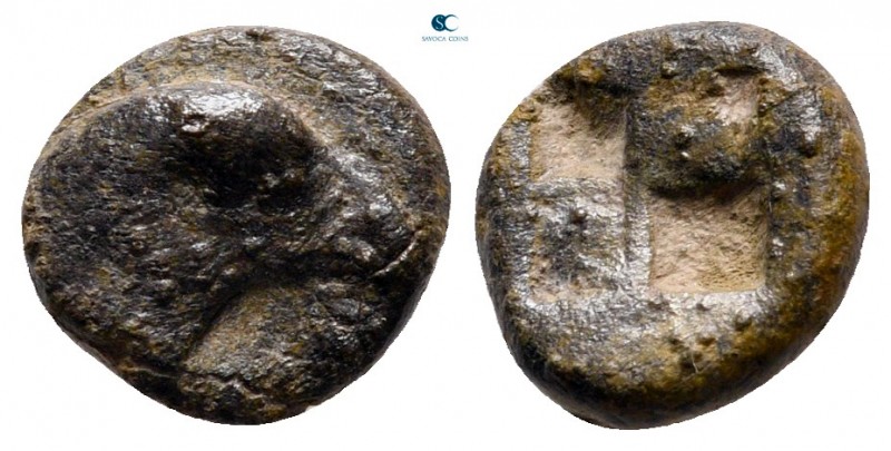 Aiolis. Kyme circa 480-450 BC. 
BI Trihemiobol

10 mm., 1,45 g.



nearly...