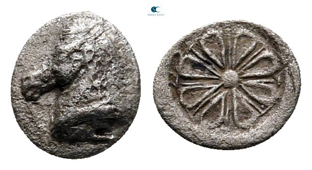 Aiolis. Kyme circa 400-350 BC. 
Tetartemorion AR

7 mm., 0,21 g.



very ...