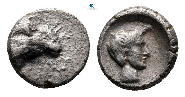 Caria. Kasolaba circa 420-400 BC. 
Hemiobol AR

7 mm., 0,31 g.



very fi...