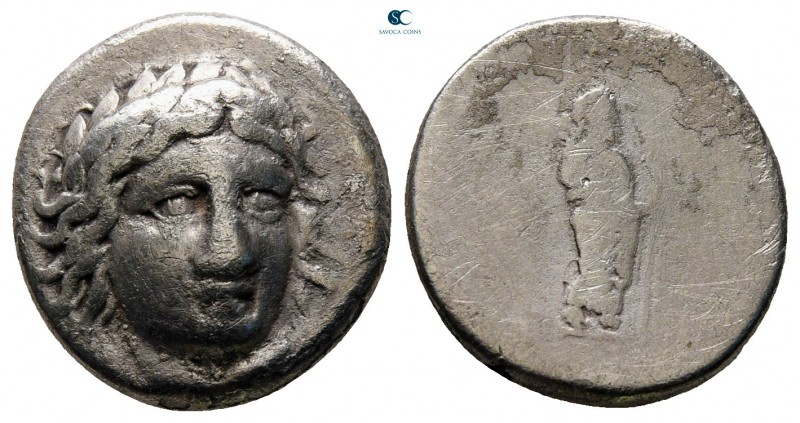 Satraps of Caria. Halikarnassos. Maussollos 377-352 BC. 
Drachm AR

15 mm., 3...