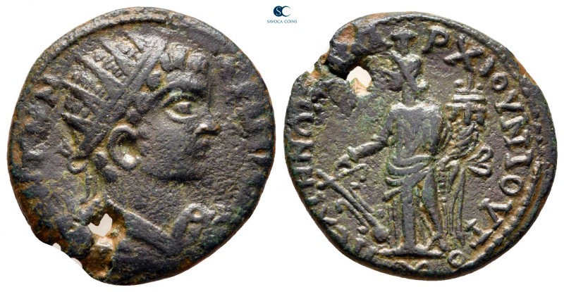 Phrygia. Peltai. Caracalla AD 198-217. 
Bronze Æ

21 mm., 4,46 g.



very...