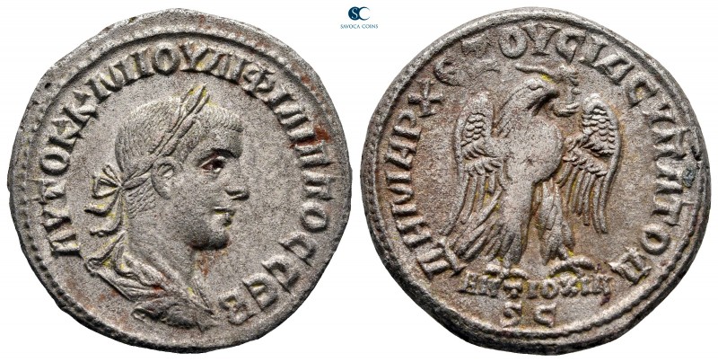 Seleucis and Pieria. Antioch. Philip II AD 247-249. 
Billon-Tetradrachm

26 m...